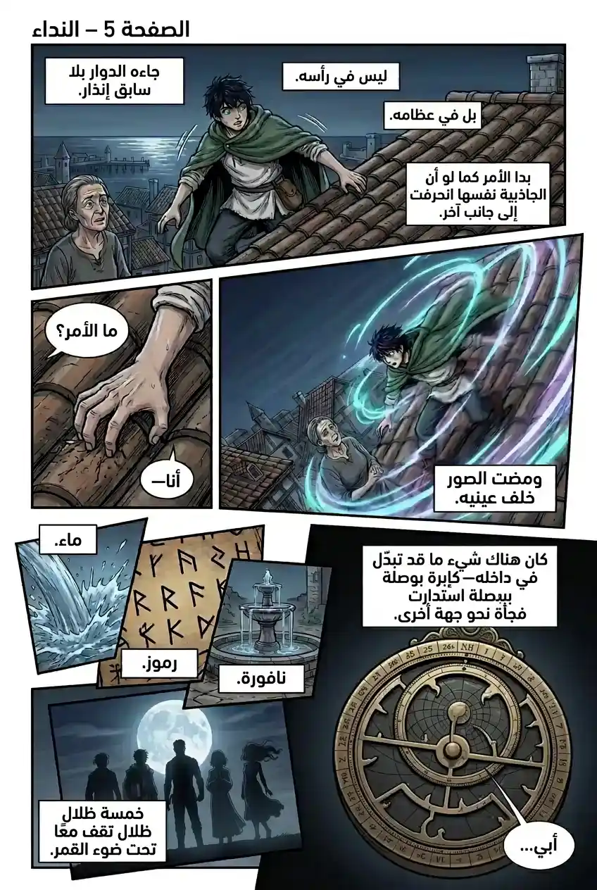 الجذب — رؤى الماء والرموز وخمسة ظلال